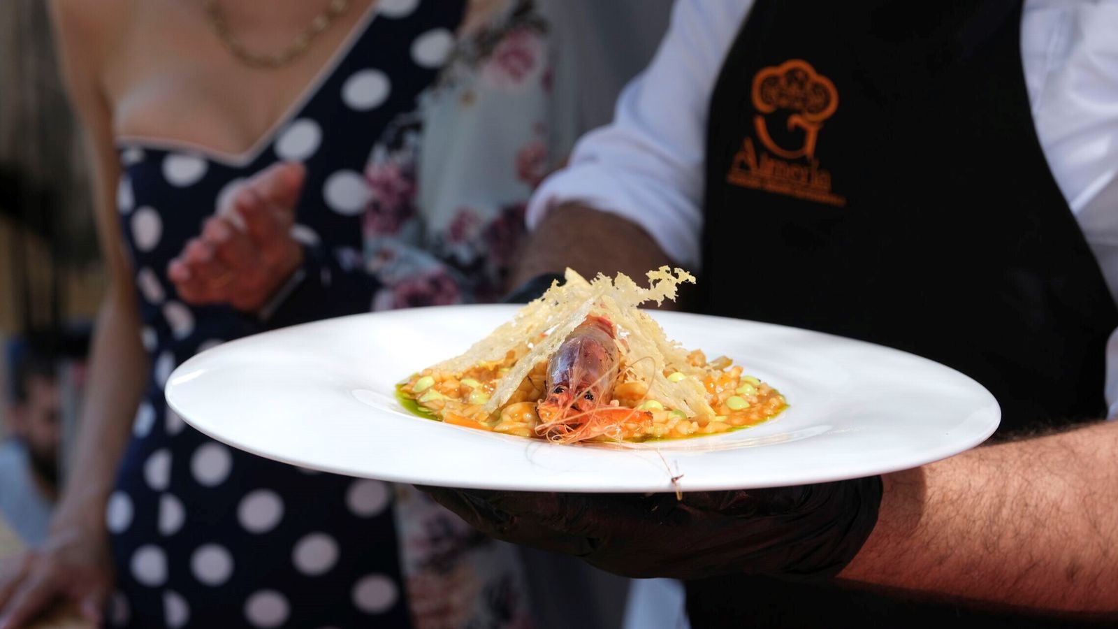 Risotto de gurullos con gamba roja y queso seronés