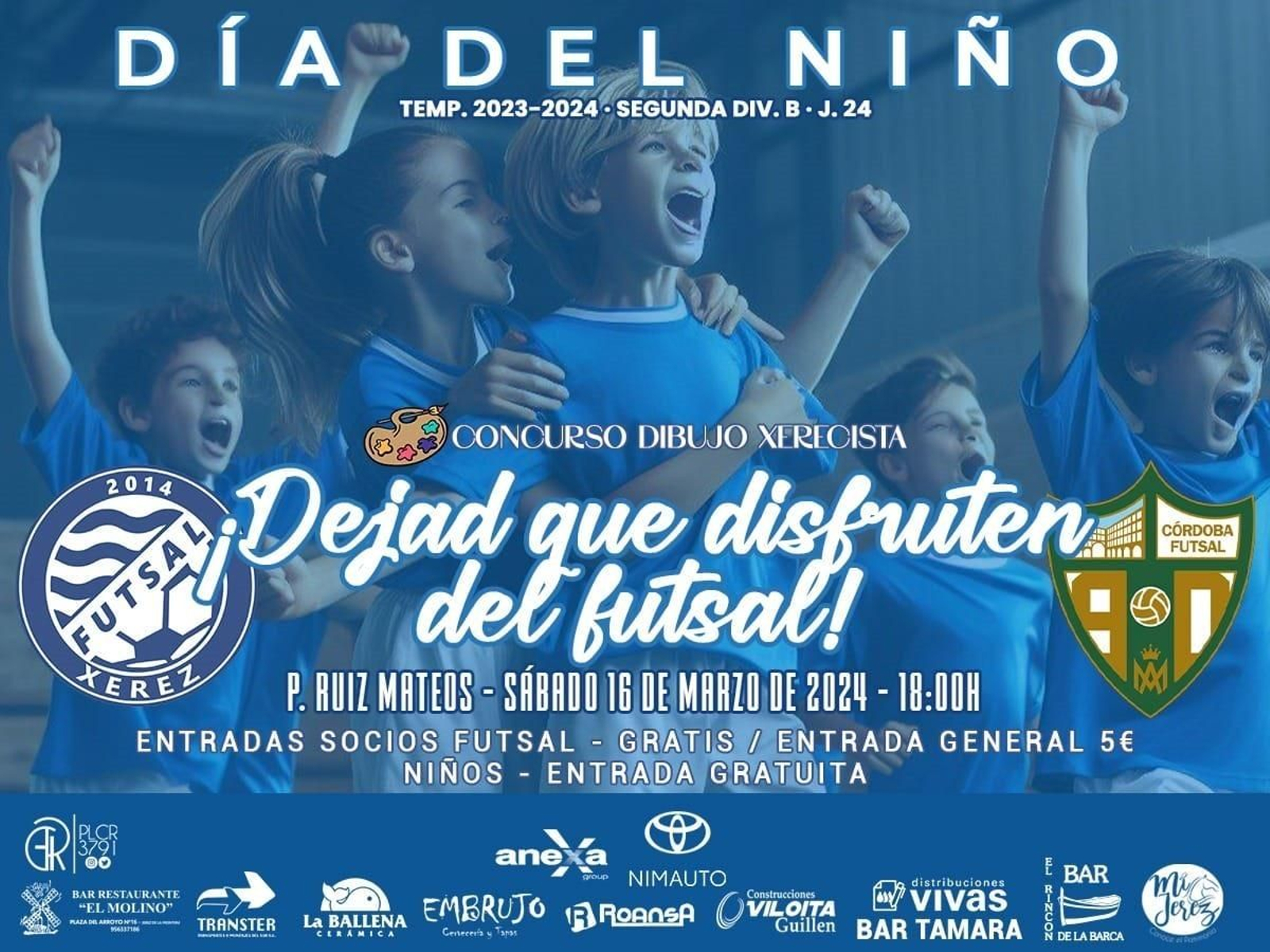 Partido de fútbol sala en el pabellón Ruiz Mateos