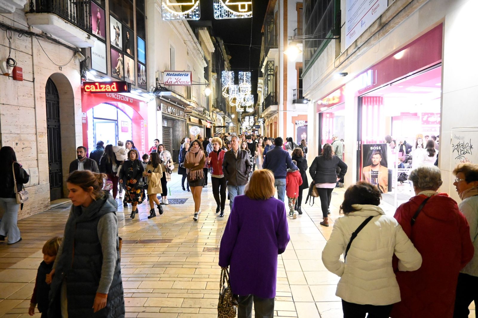 Calle comercial en el centro de Huelva.