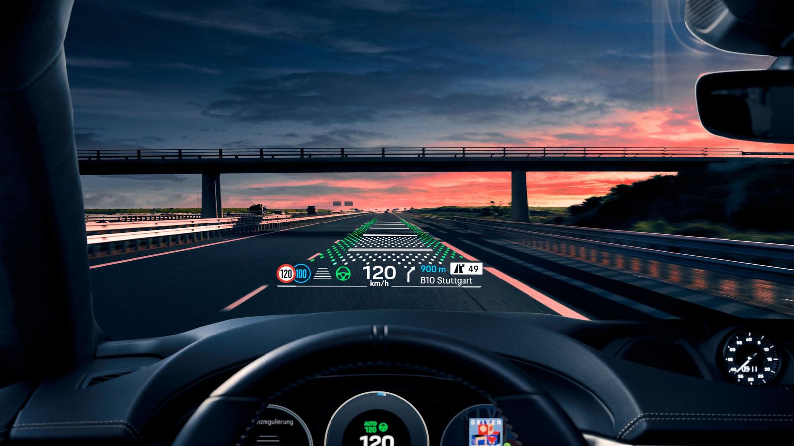 Un head-up display con realidad aumentada facilitará la visualización y comprensión de los mensajes emitidos por el Macan a su conductor.