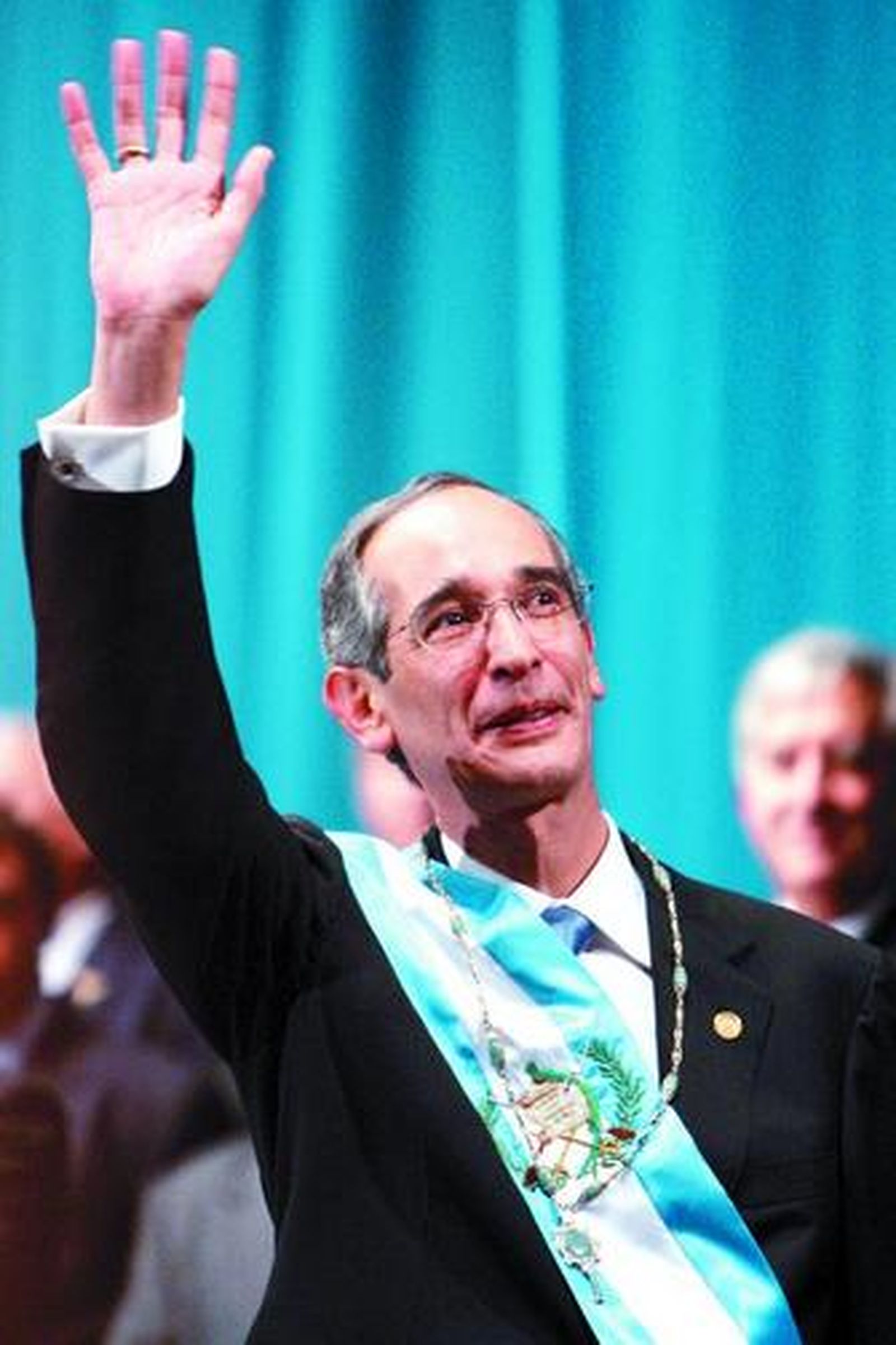 Álvaro Colom, presidente de Guatemala, tras el acto de investidura.