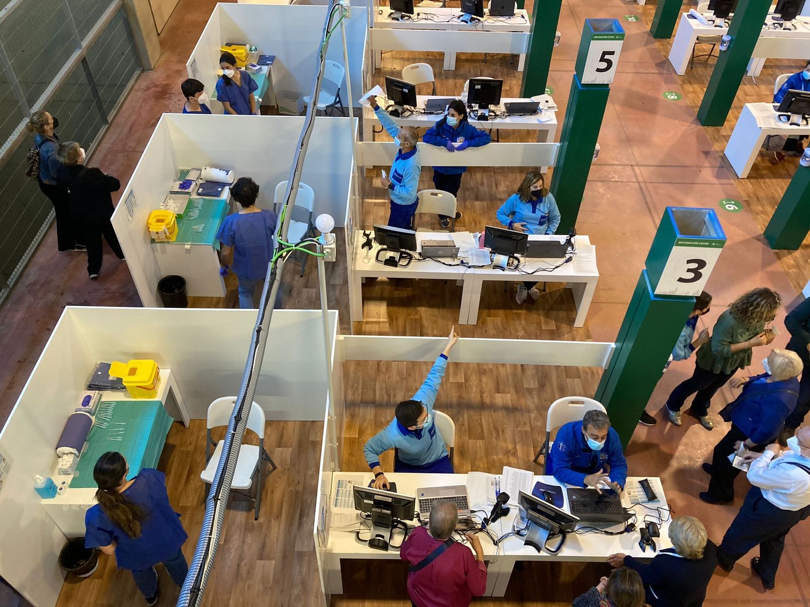 El dispositivo sanitario establecido en el estadio olímpico.