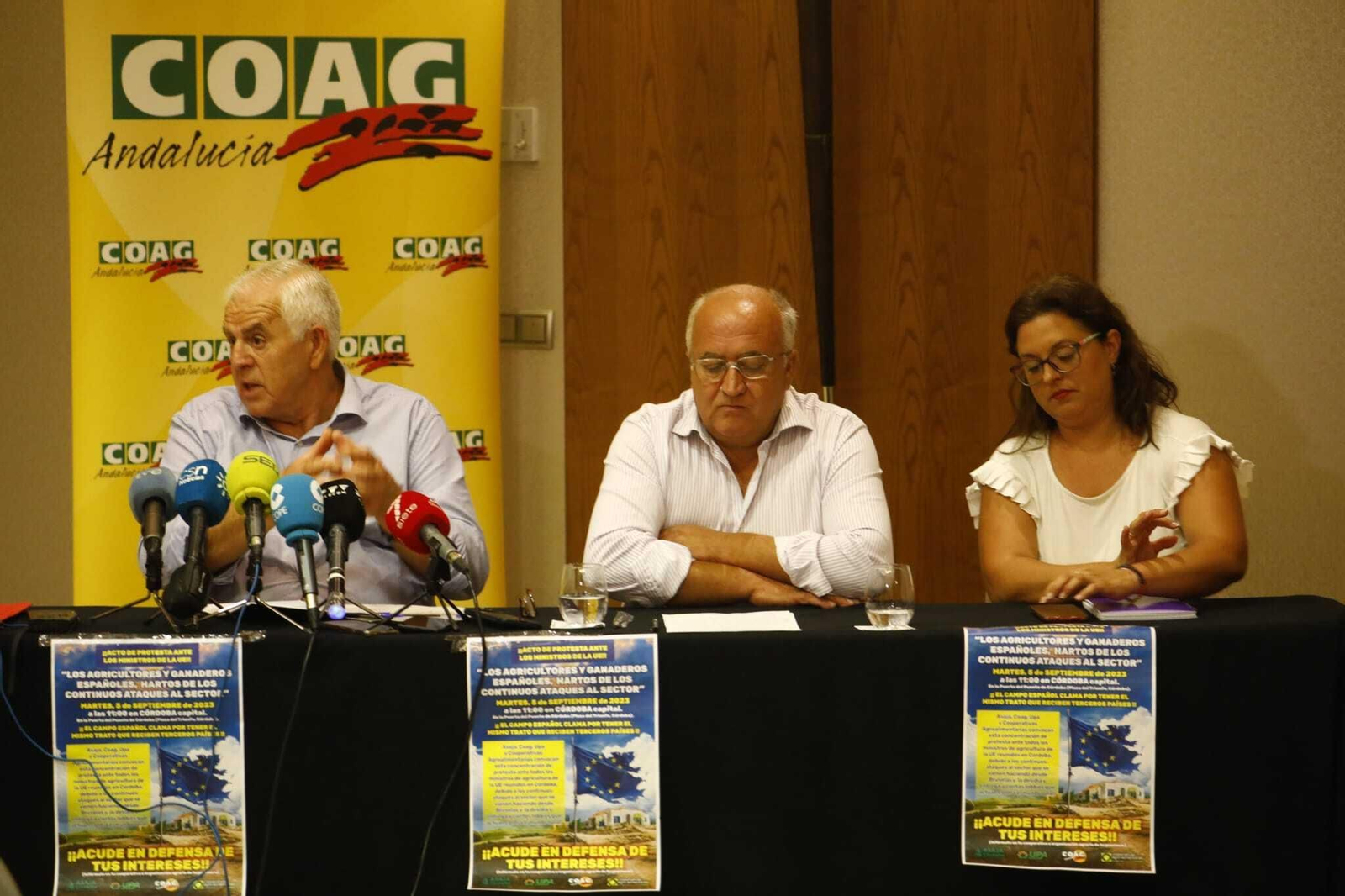 Miguel López, secretario general de COAG Andalucía anunciando la concentración de este martes.