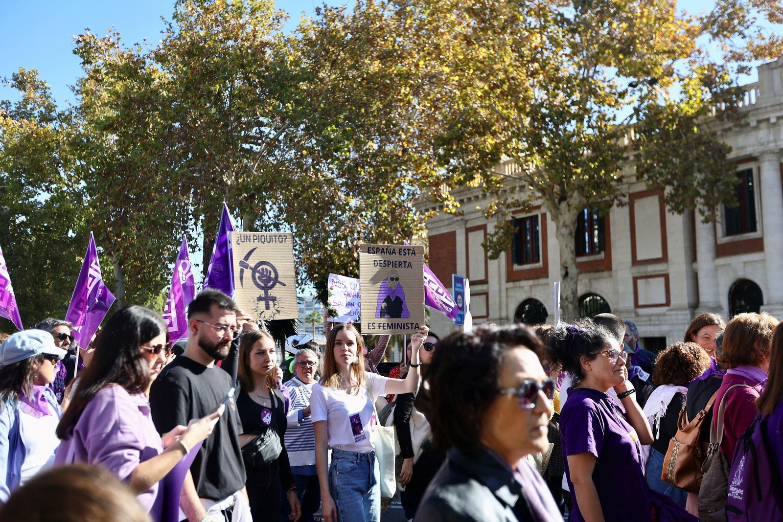 Jóvenes en la manifestación de Málaga contra la violencia machista, el pasado año.