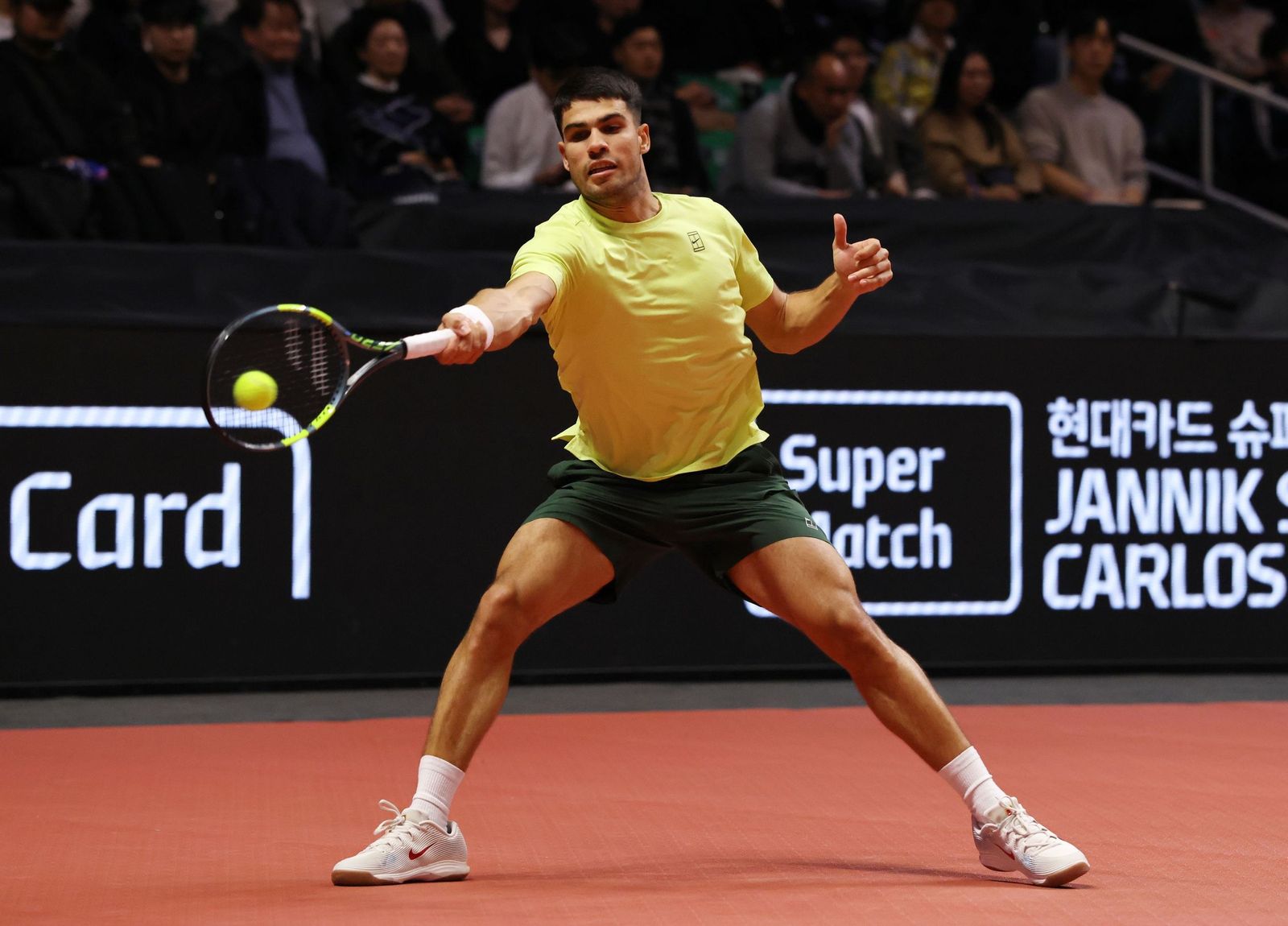 Las fotos de la exhibición entre Alcaraz y Sinner