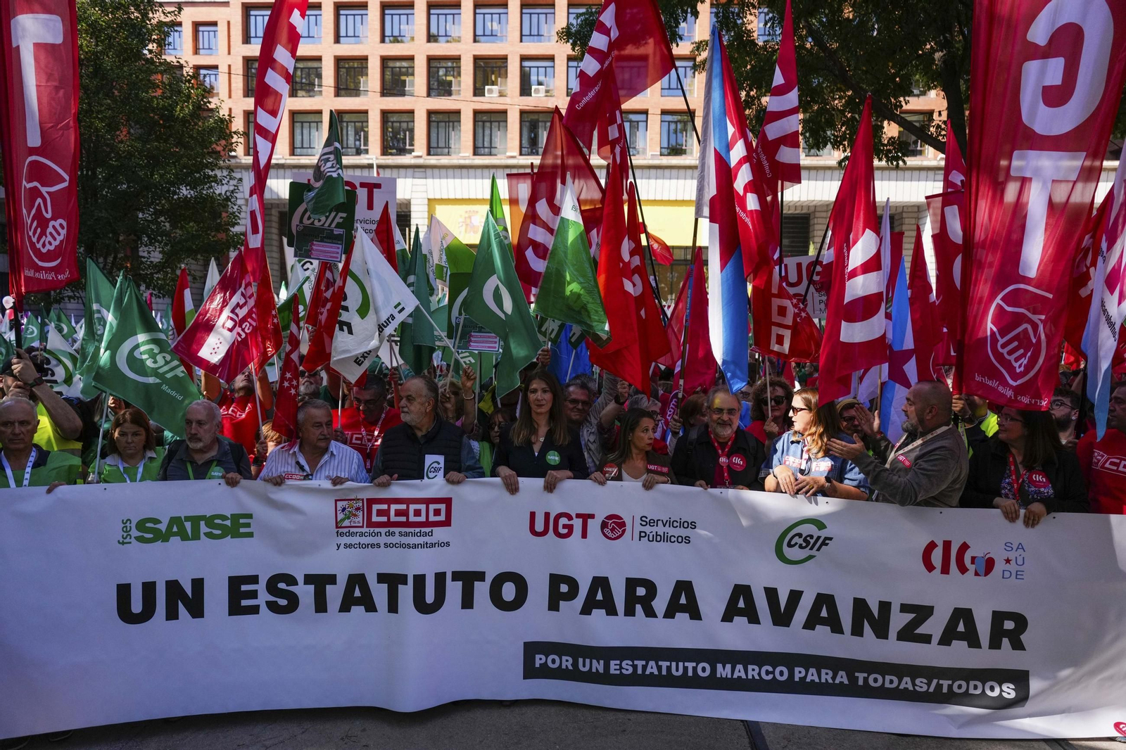 Concentración convocada por las organizaciones sindicales.