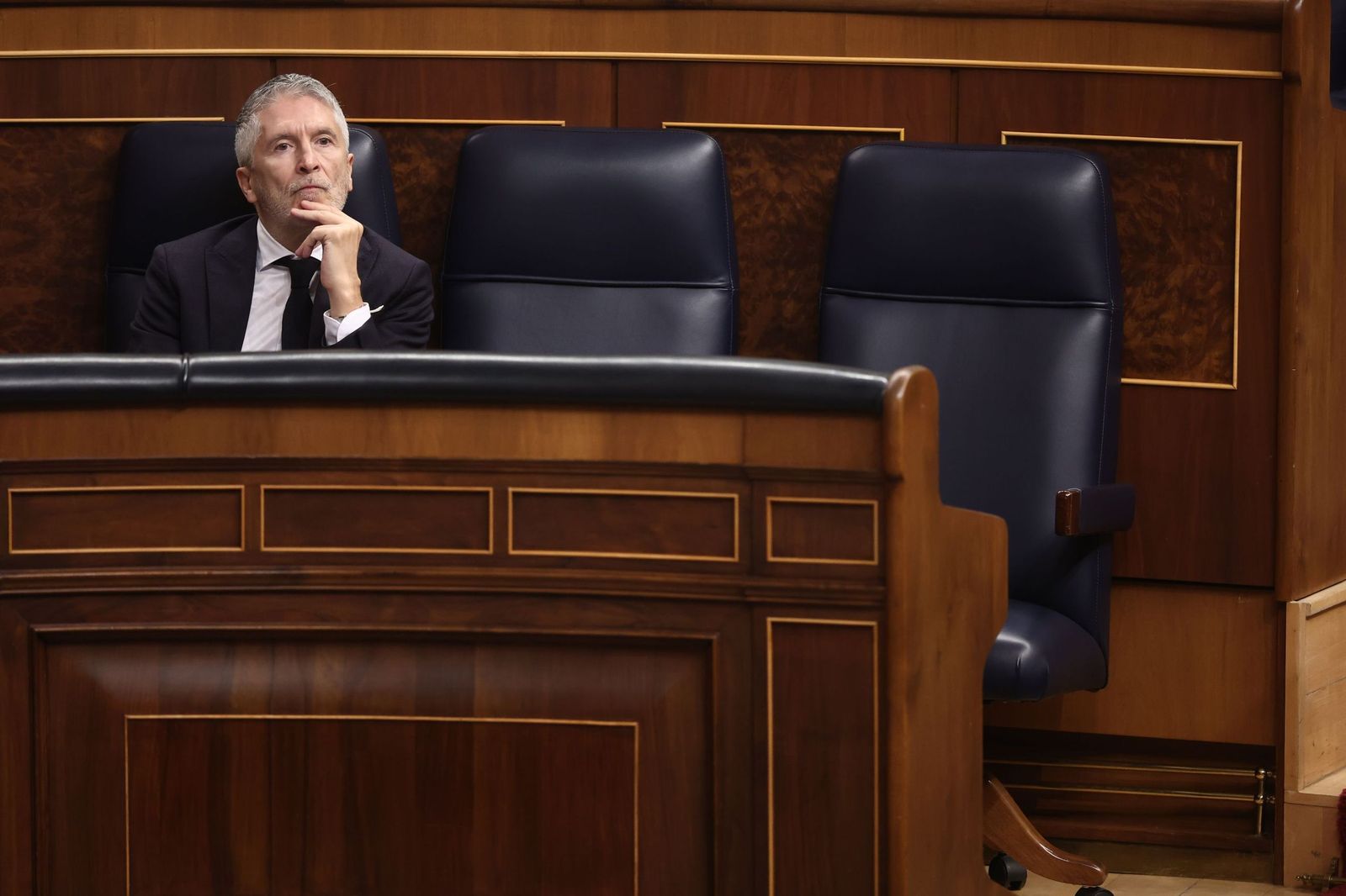 El ministro del Interior, Fernando Grande-Marlaska, durante una sesión de control al Gobierno.