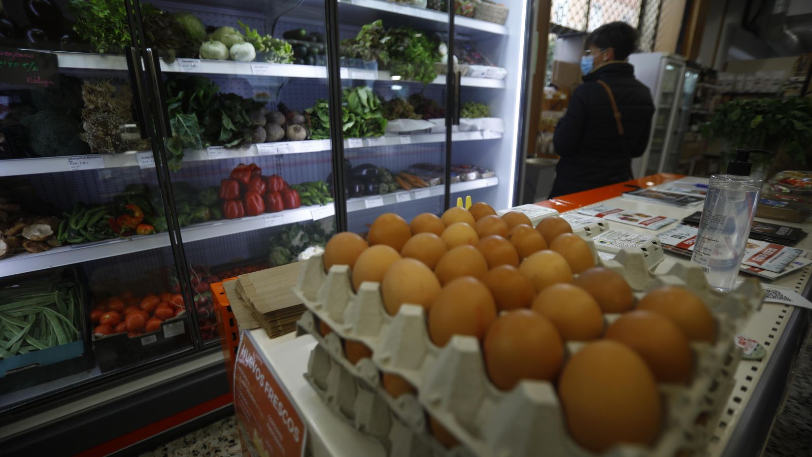 Uno de los expositores del supermercado.