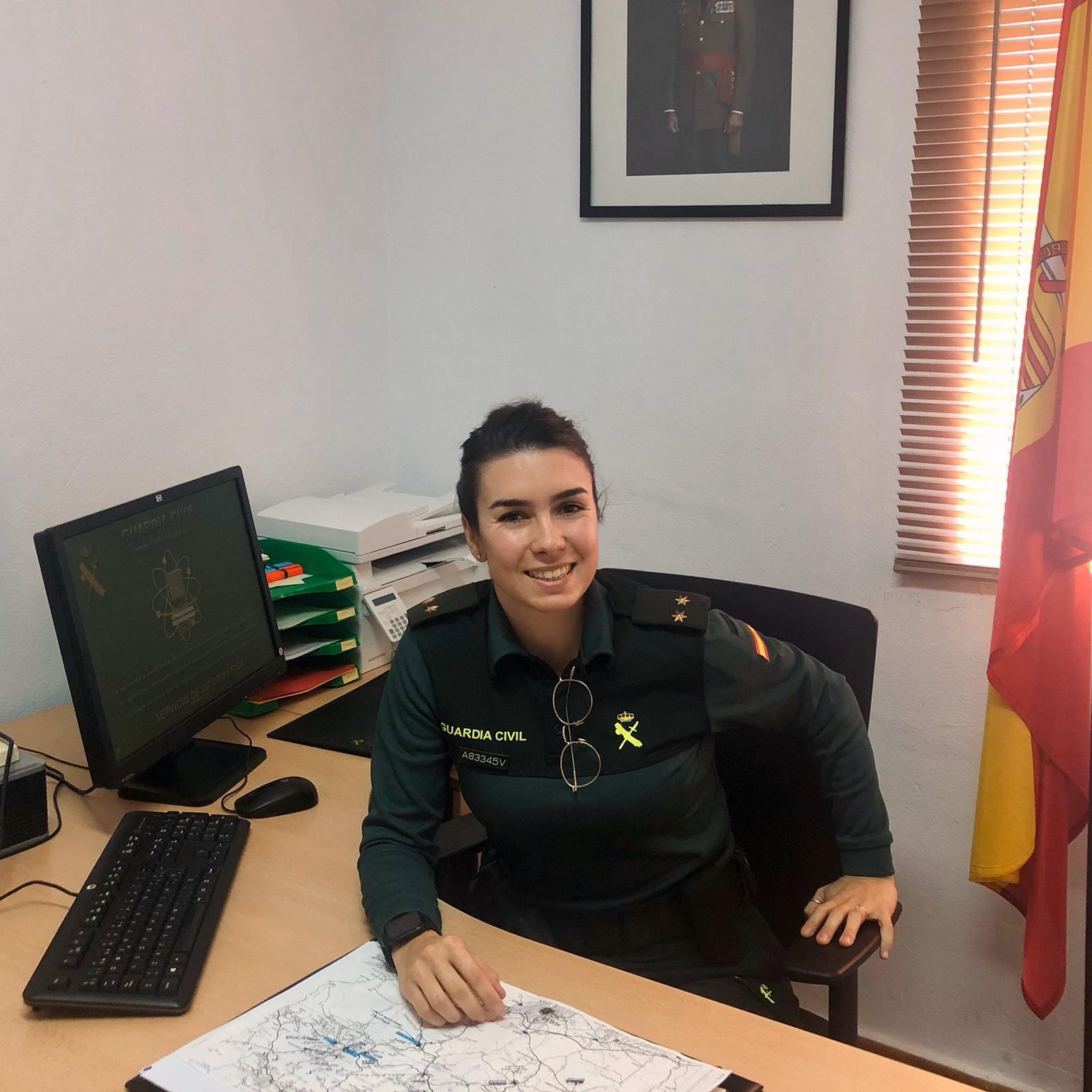La teniente María Molina, segunda en la cadena de Mando de la Compañía de la Guardia Civil de Valverde.