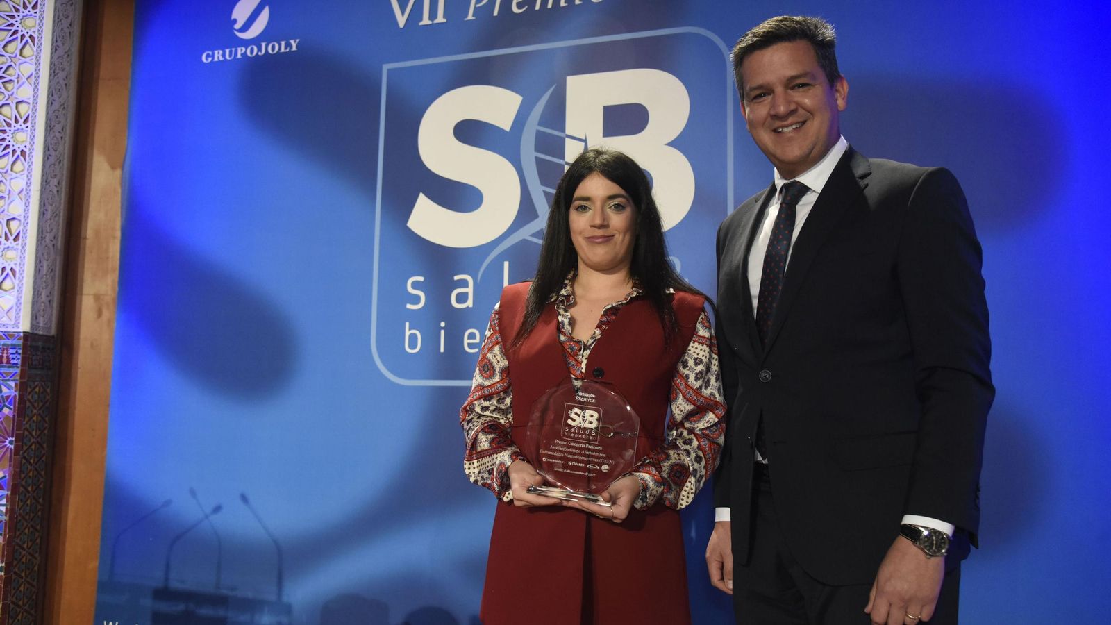 Valentina Serrano, de GAIN, junto a Fernando Valpuesta, de Takeda.