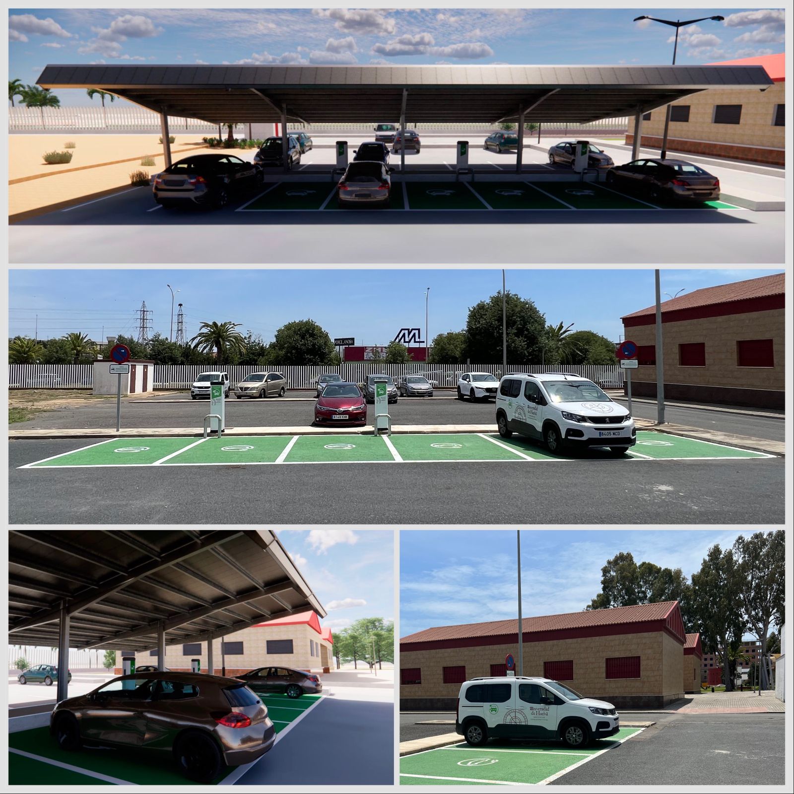 Así quedará el Campus del Carmen de la Universidad de Huelva tras la instalación de las placas solares