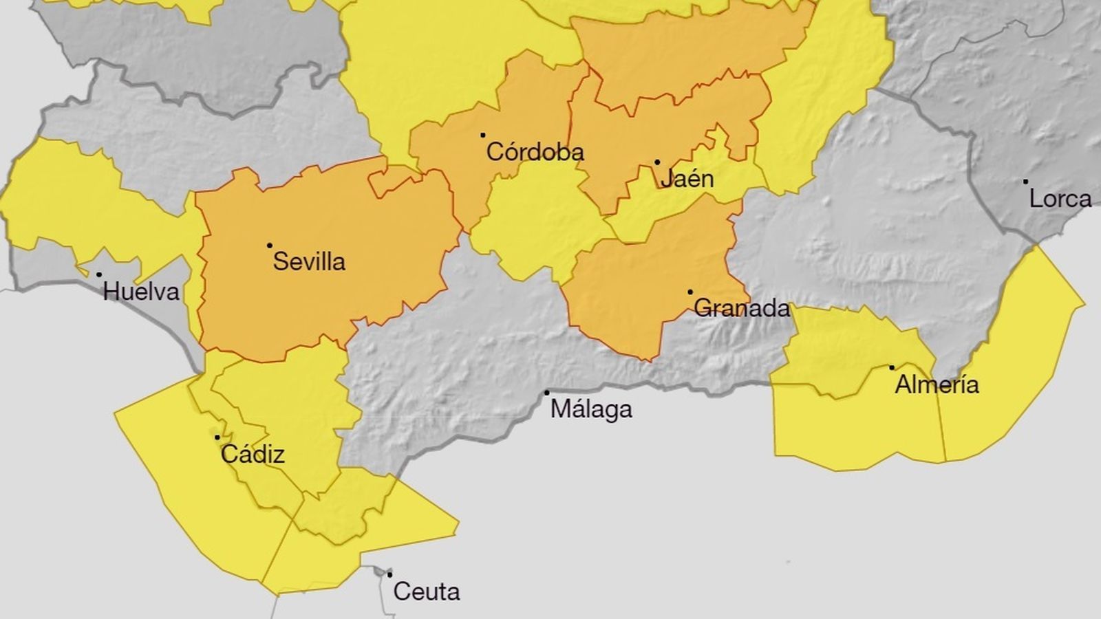 Alerta amarilla por altas temperaturas este viernes en Almería.