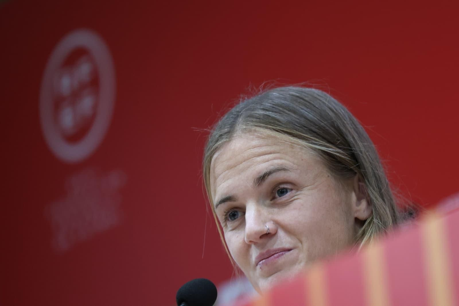 Irene Paredes, en la sala de prensa.
