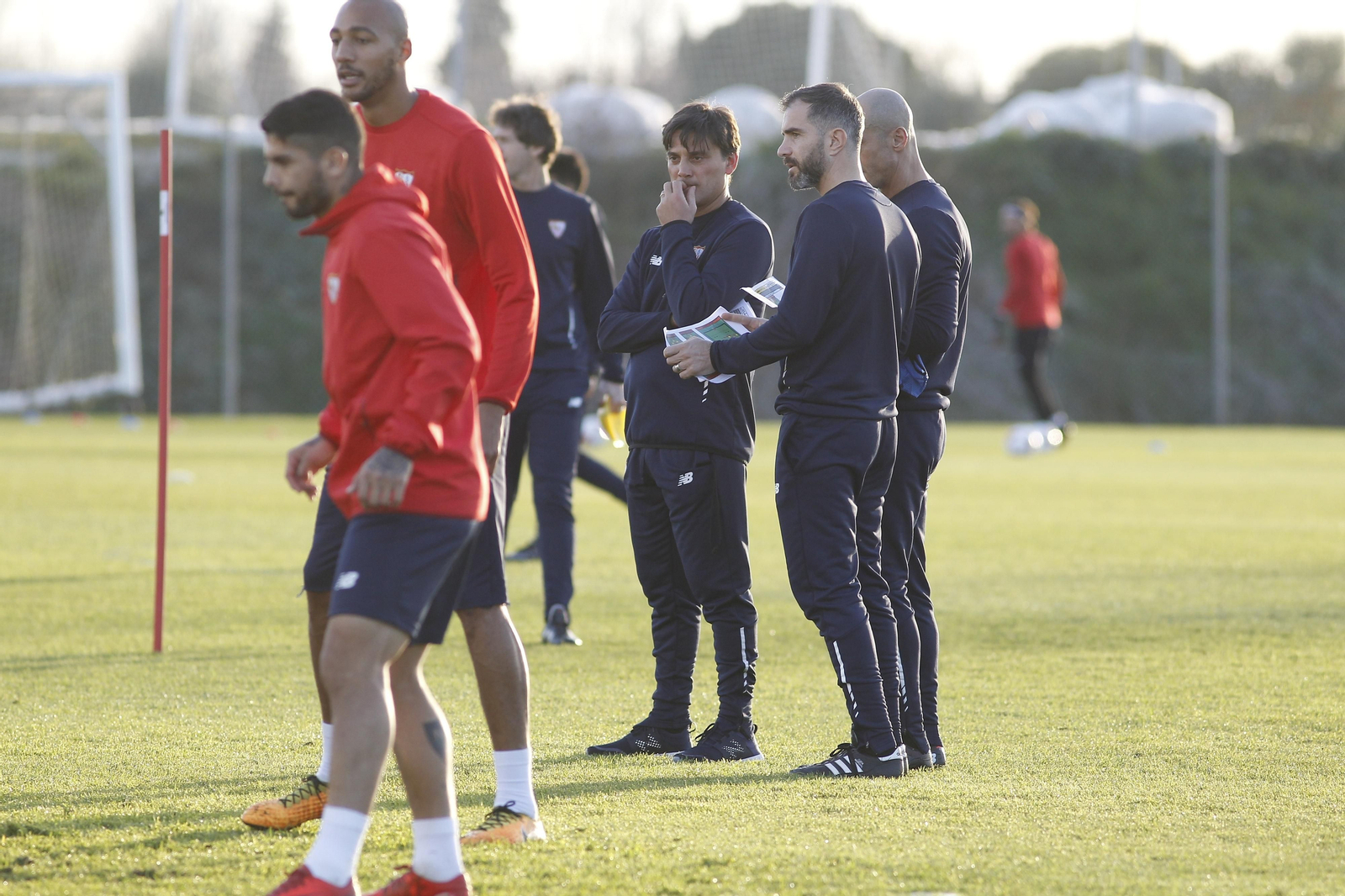 Montella, durante su primer entrenamiento.