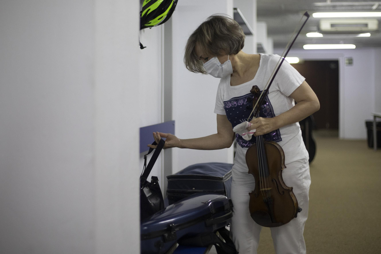 Fotos del primer ensayo de la Orquesta Ciudad de Granada tras la crisis del Covid-19