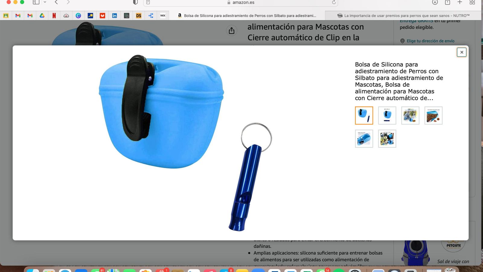 Bolsa de Silicona para adiestramiento de Perros con Silbato