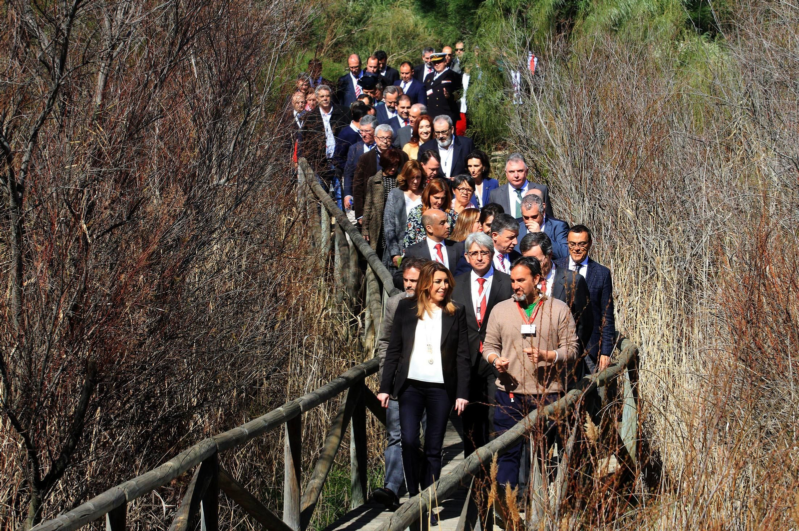 La presidenta de la Junta de Andalucía, Susana Díaz, y el consejero delegado de Cepsa, Pedro Miró, inauguran el proyecto 'Optimización de Aromáticos' de Cepsa, en imágenes