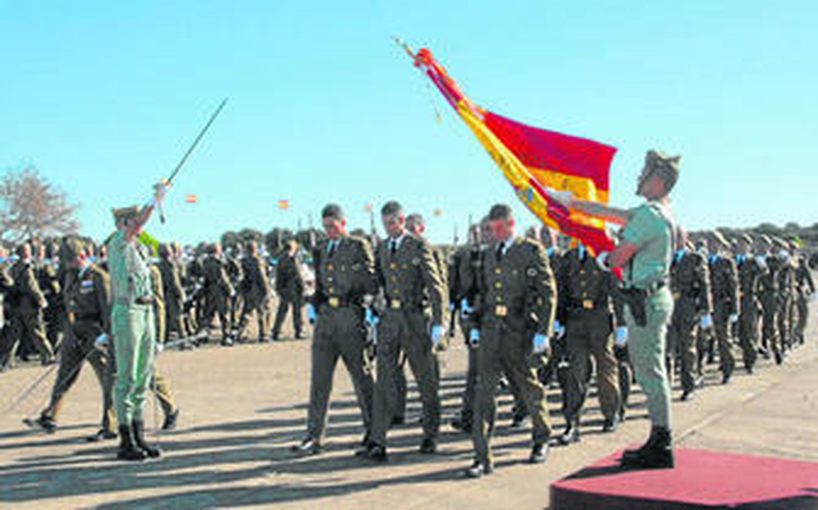 Jura de bandera en las instalaciones de Camposoto, en una imagen reciente.
