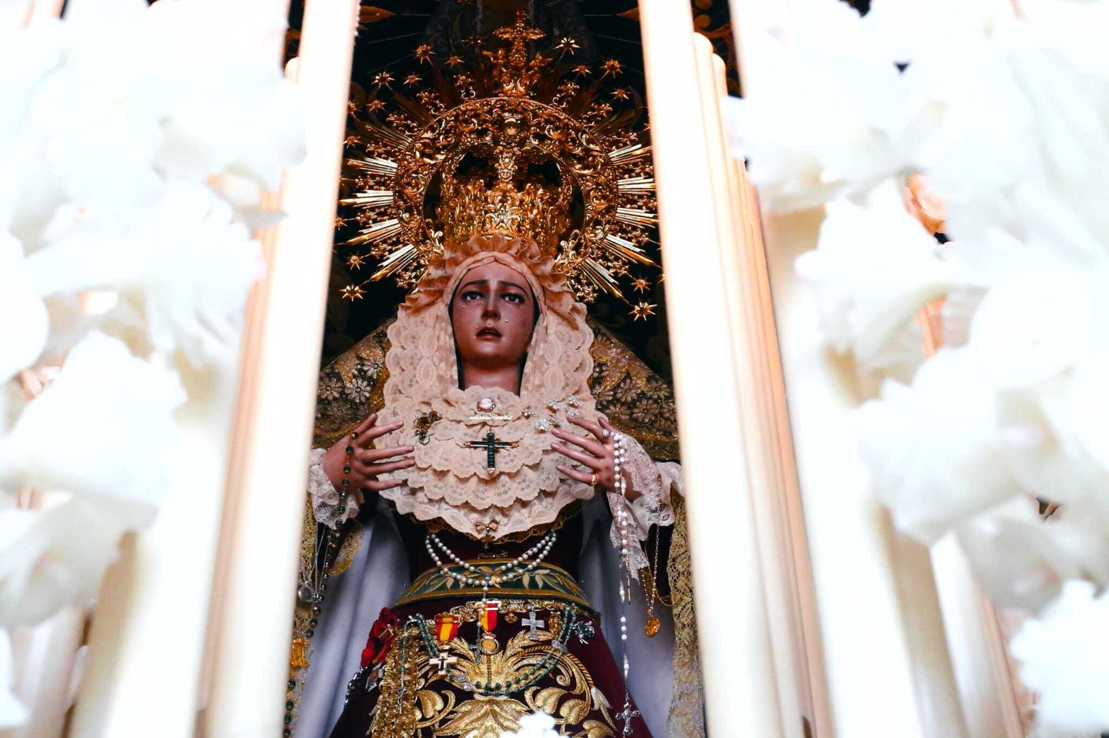 Una imagen de Nuestra Señora de Consolación y Lágrimas, que ha vuelto a procesionar bajo su palio.