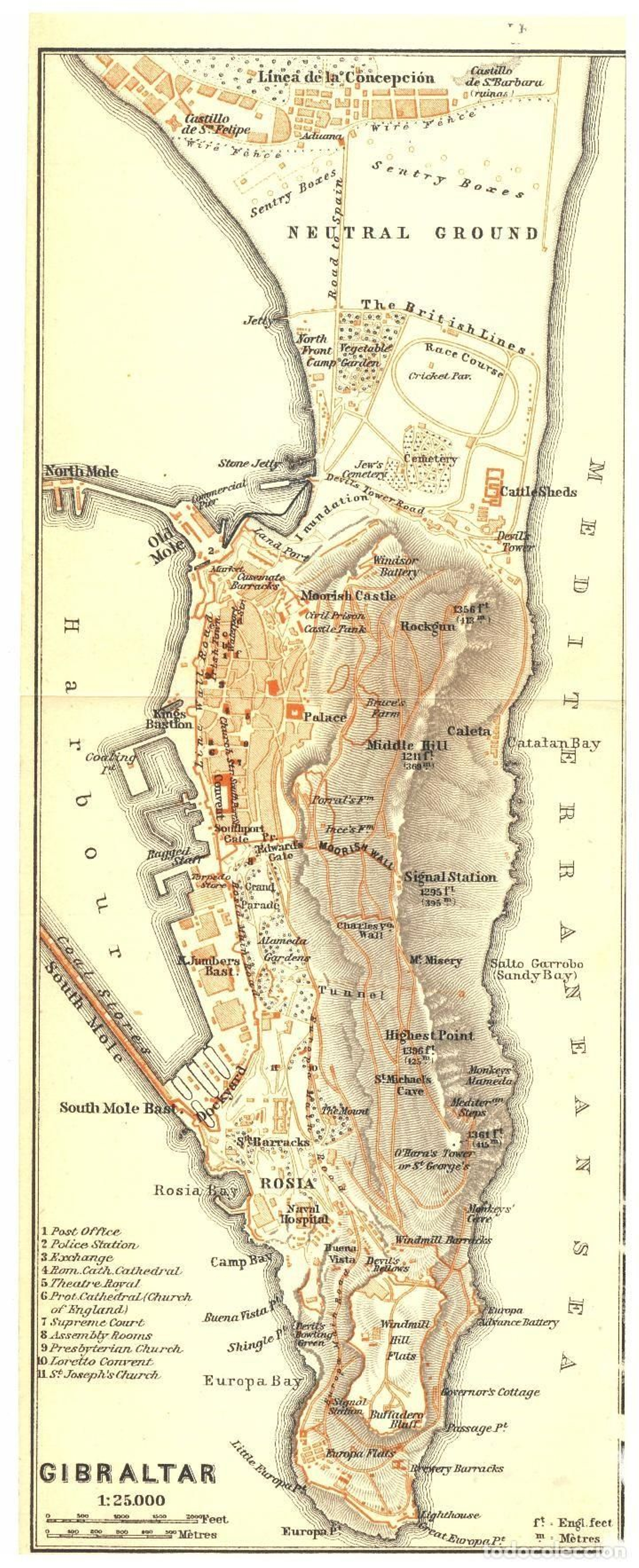 Cartografía de época de Gibraltar y La Línea.