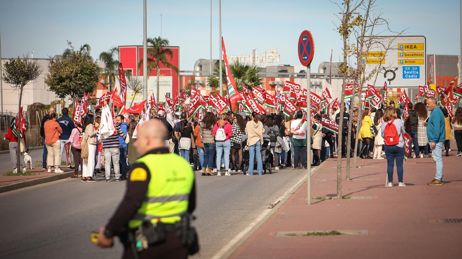 Manifestación de sindicatos y trabajadores
