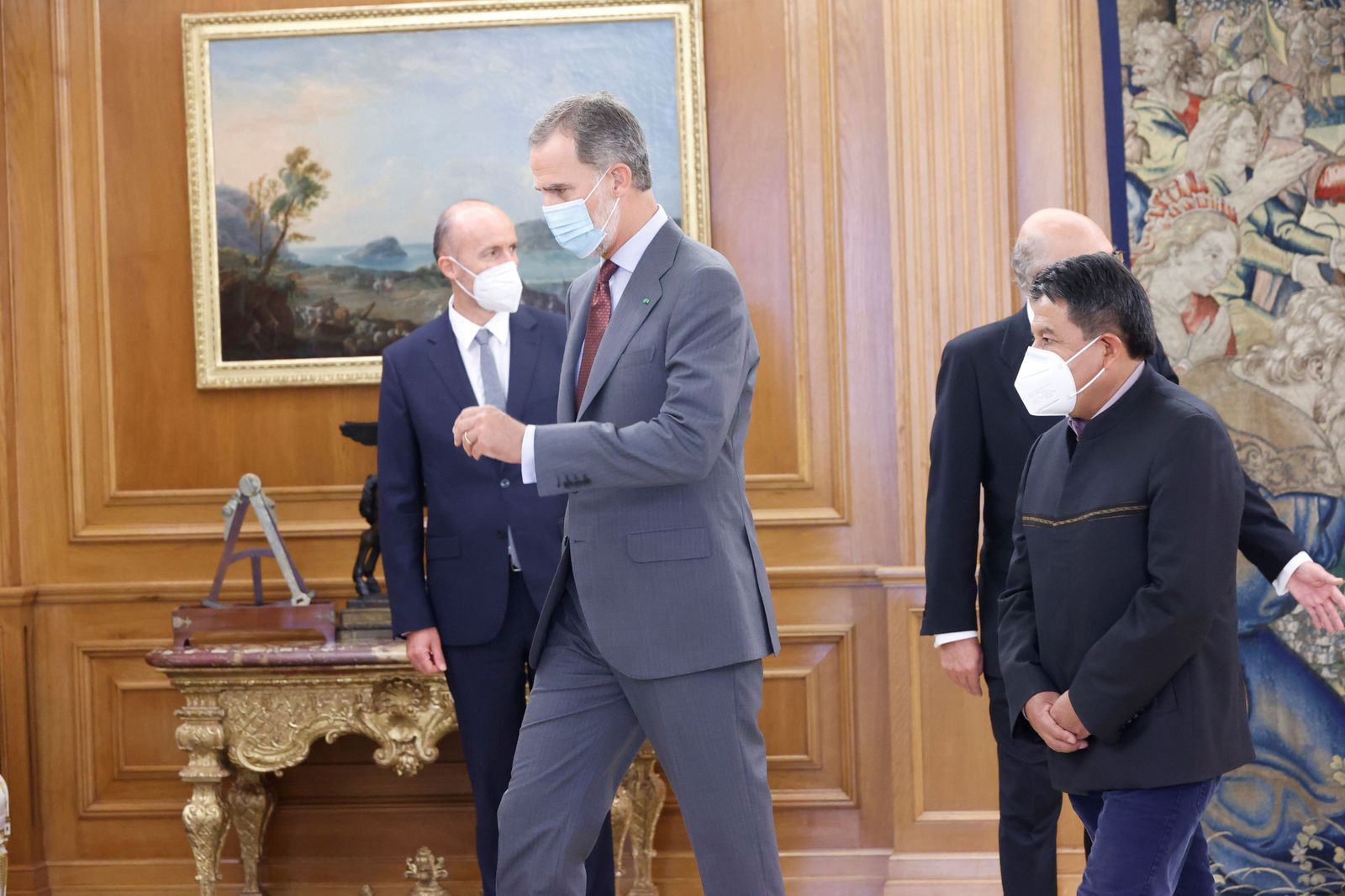 El rey en un acto reciente con el Gobierno boliviano