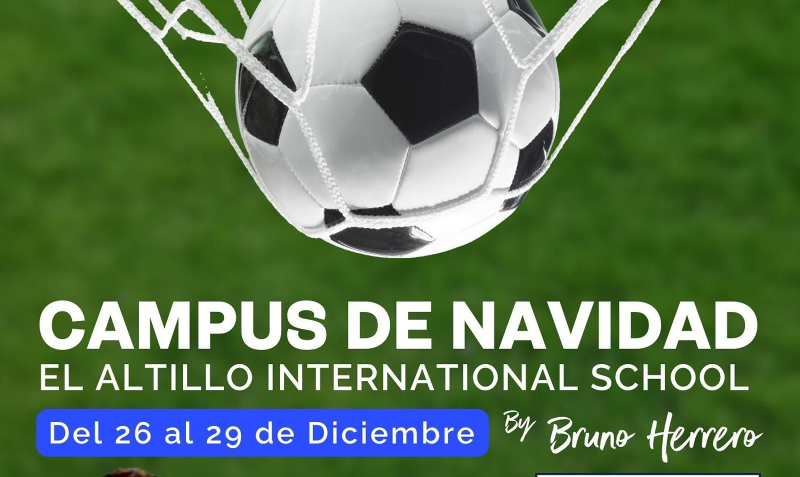 Detalle del cartel del  Campus de Navidad de El Altillo International School.