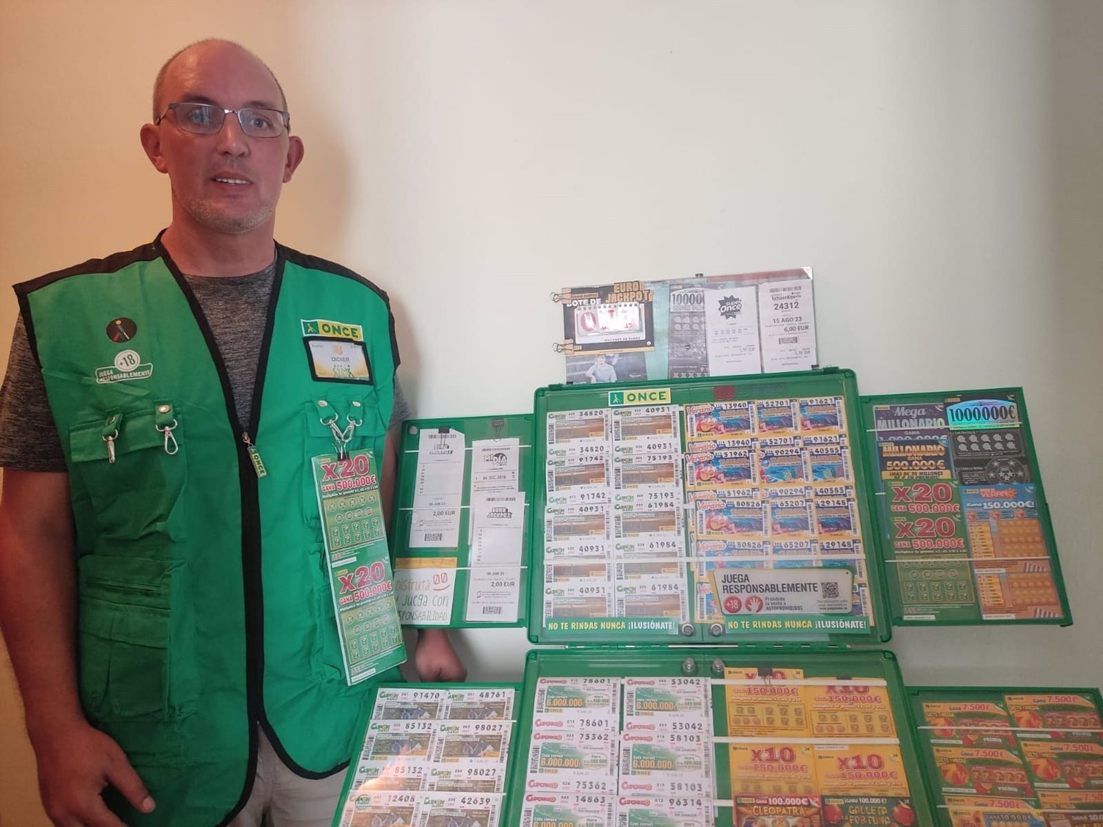Didier Gómez, vendedor de la ONCE.