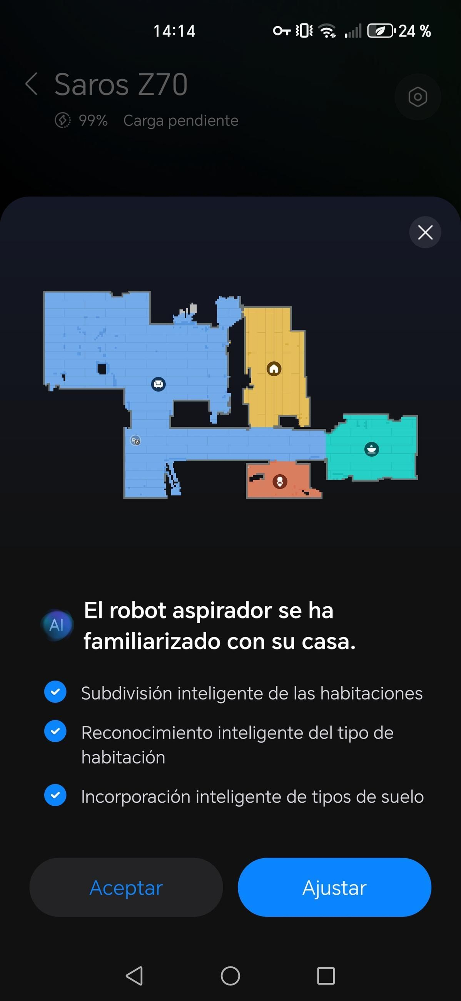 Aplicación Roborock - Robot aspirador Saros Z70