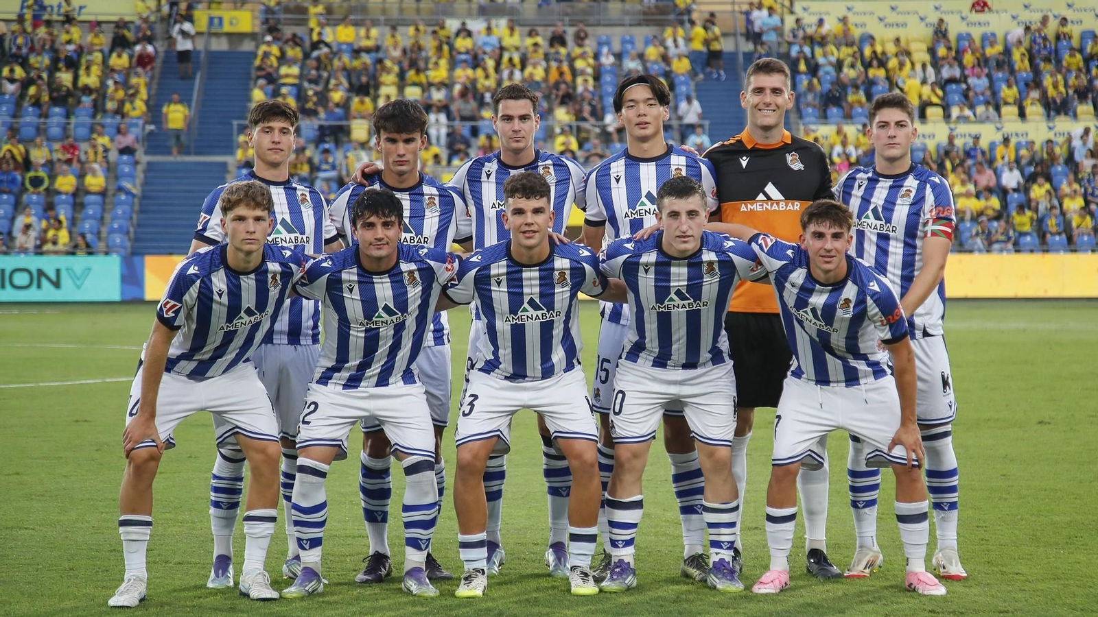 Formación inicial de la Real Sociedad B en Las Palmas.