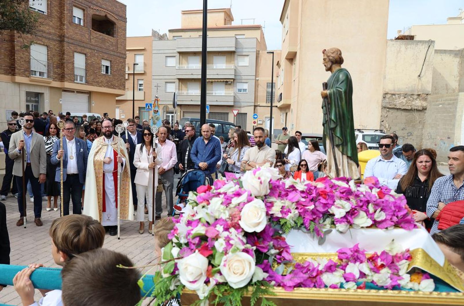 La imagen religiosa recorrió las calles de Balerma.