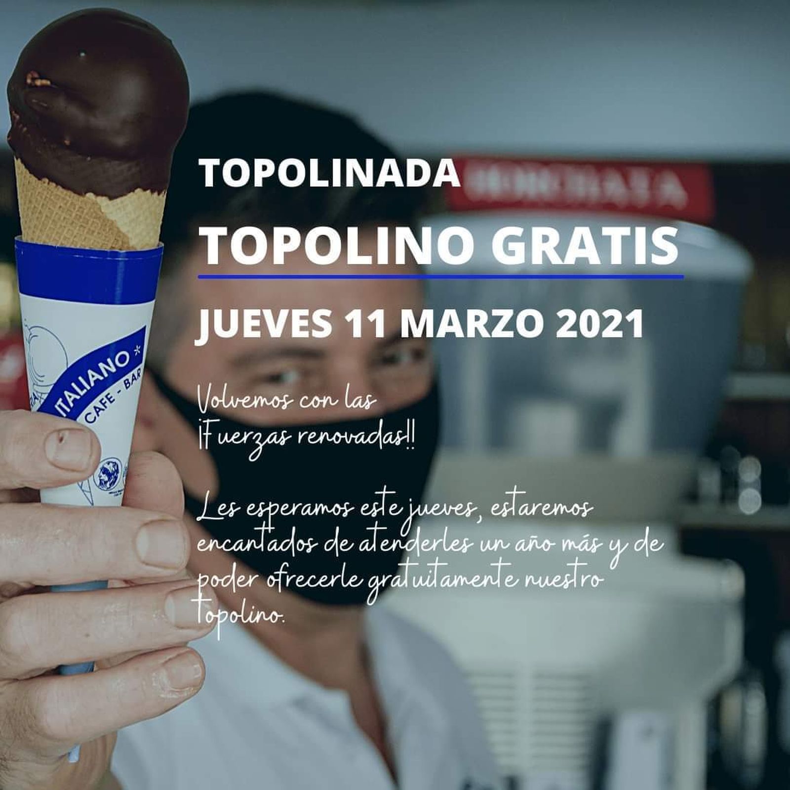 La convocatoria difundida por Los Italianos para su reapertura.