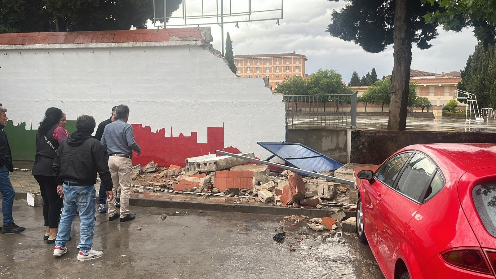 Estado de la pared derruida.