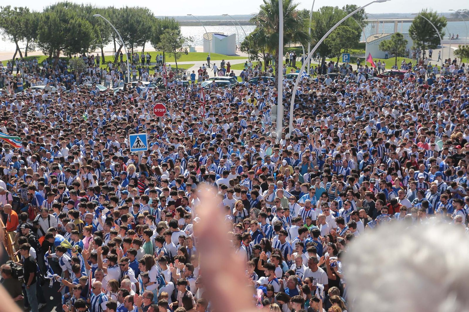 Imágenes del gran ambiente en el Nuevo Colombino en el ascenso del Recre