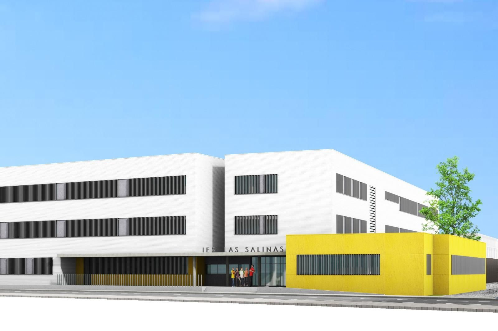 Imagen renderizada del que será el flamante IES Las Salinas de Roquetas de Mar.