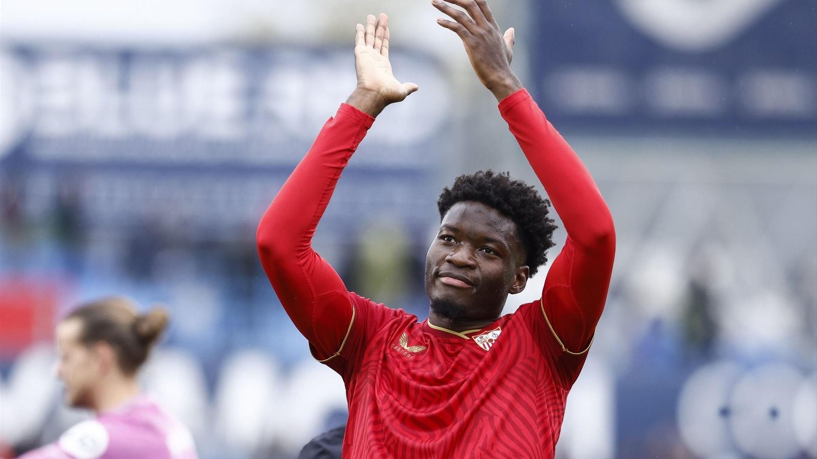 Agoumé durante un partido con el Sevilla la pasada temporada