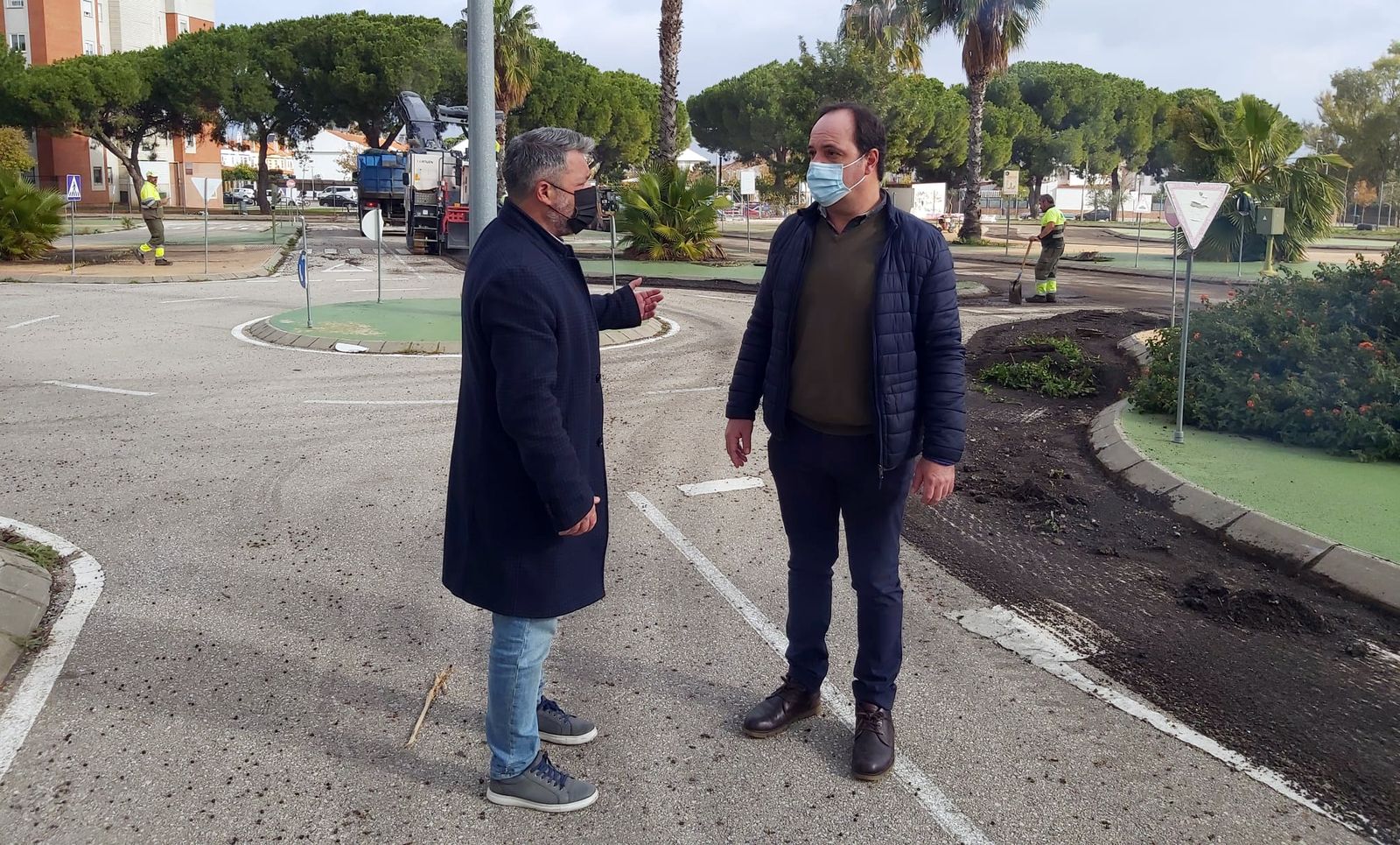 Rubén Pèrez y Daniel Ribelles en el Parque Infantil de Tráfico de Jerez