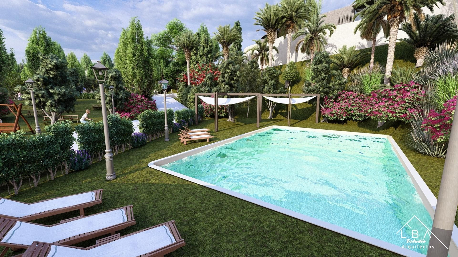 Bocetos digitales del futuro Eco Active Resort de Jaén.