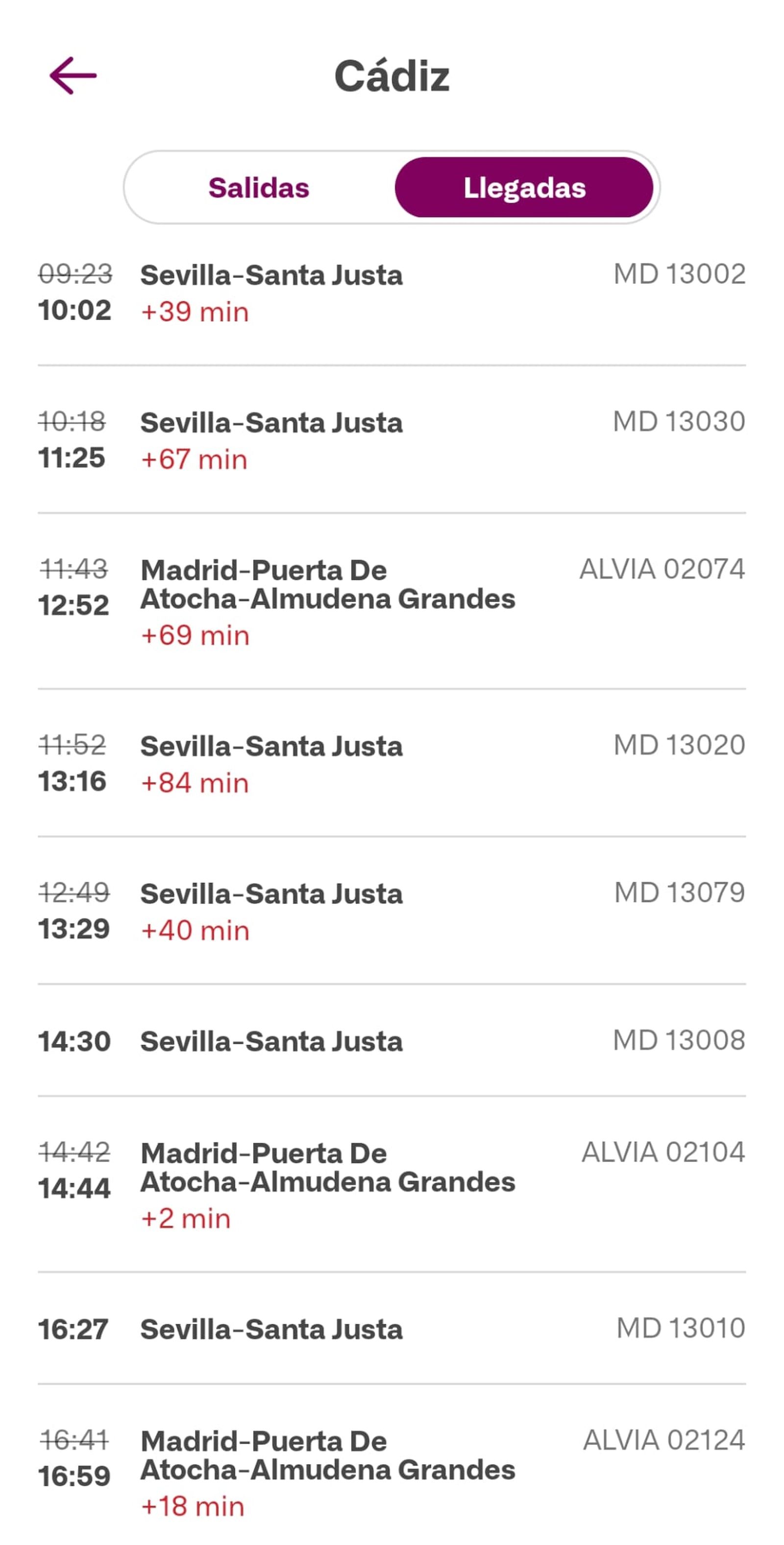 Retrasos en los trenes a Cádiz