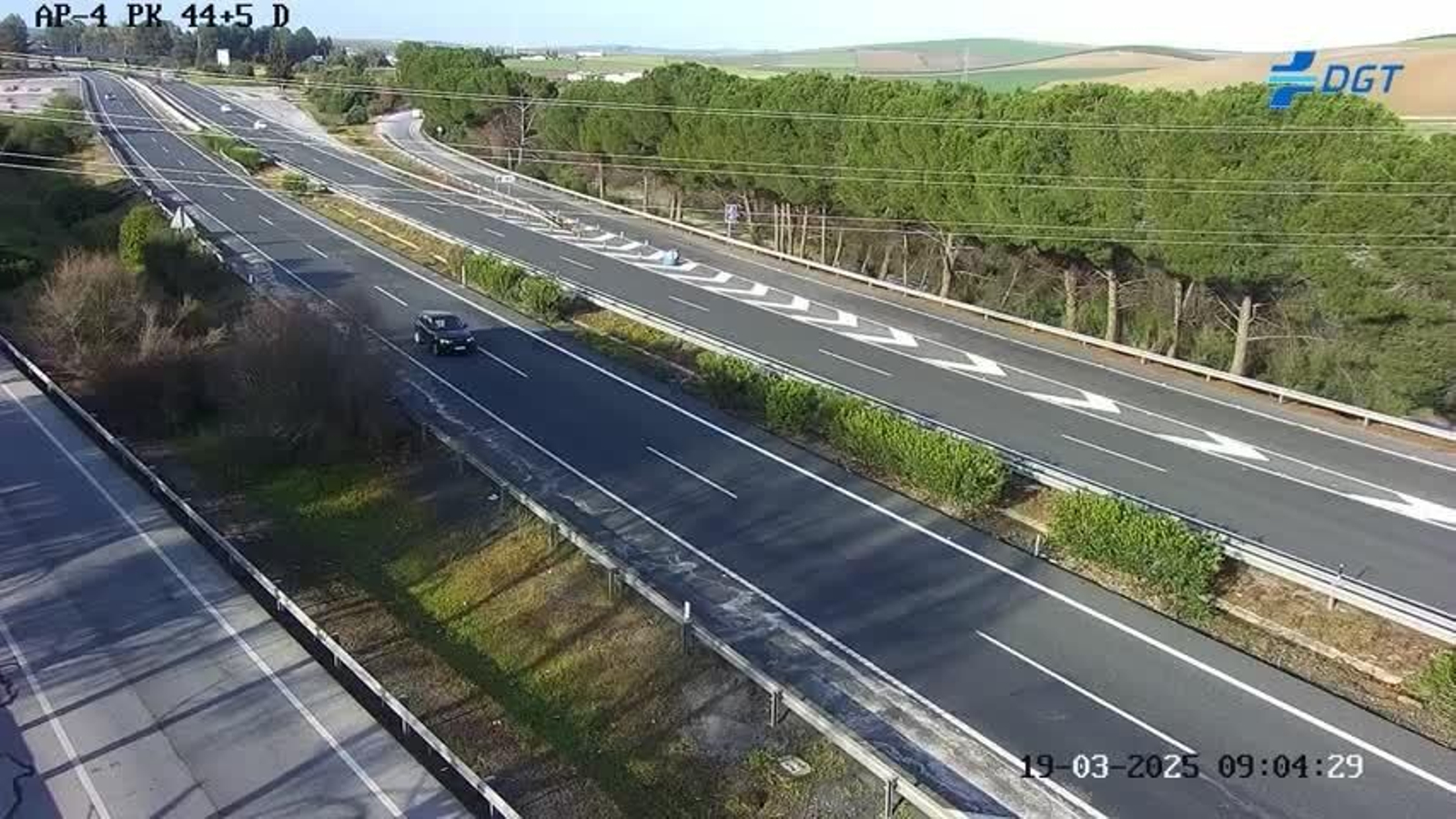 Imagen de una cámara de tráfico de la AP-4, a la altura del kilómetro 44.