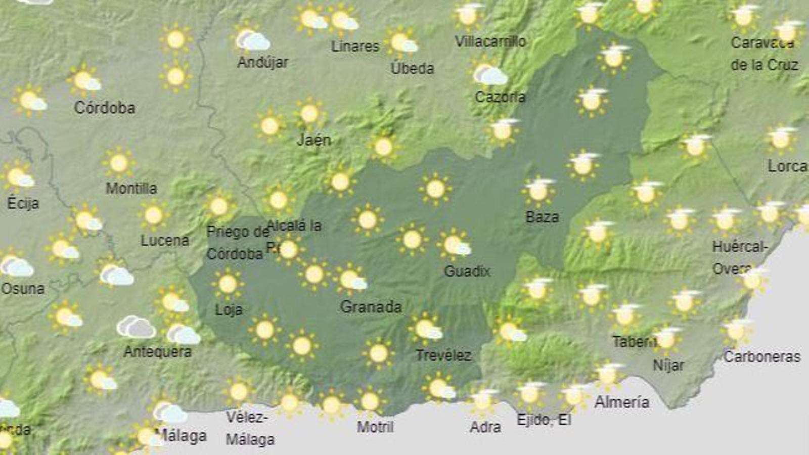El Tiempo en Granada el 8 de octubre de 2024