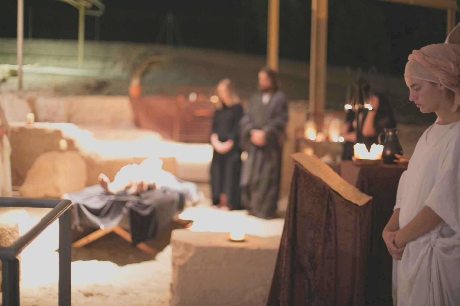 Representación de un enterramiento romano en Festum.