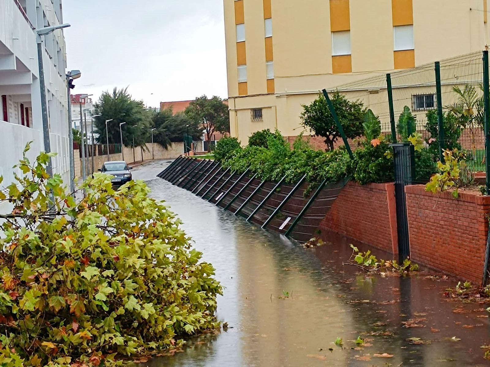Las fotografías de los destrozos provocados por la manga marina que ha cruzado Isla Cristina durante el temporal de este miércoles