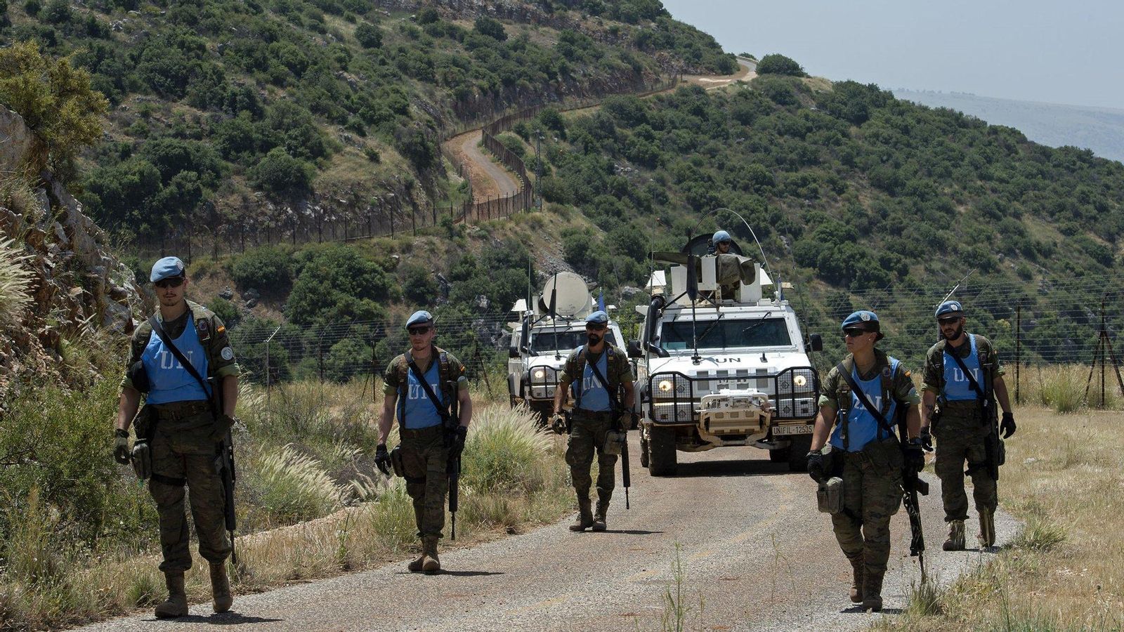 Legionarios del Grupo Táctico Colón en una patrulla por el Blue Line de Líbano
