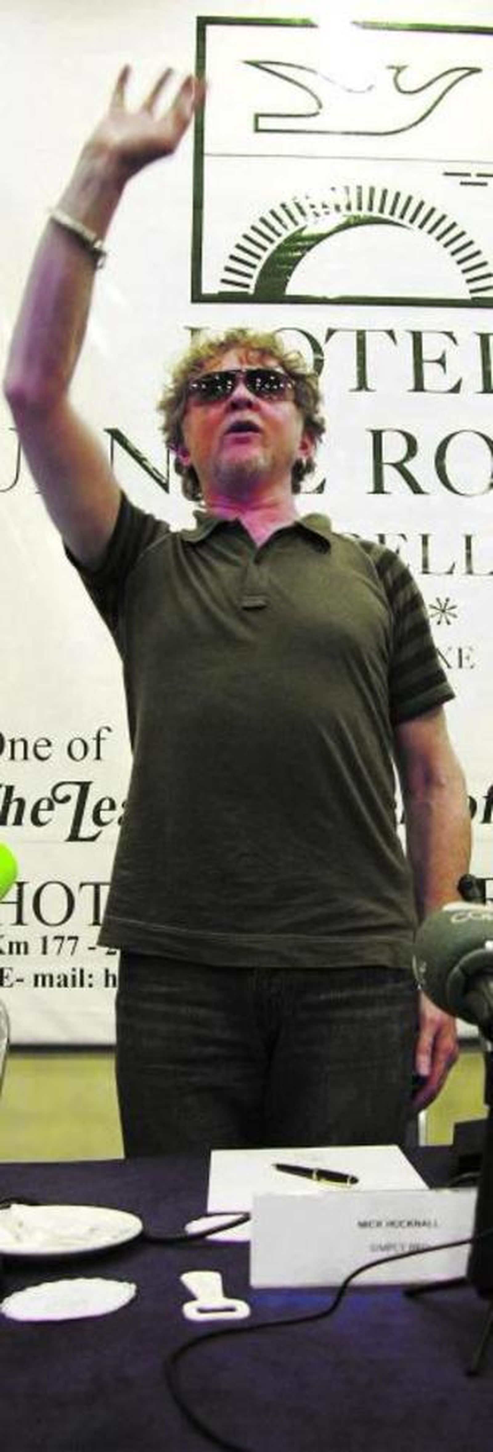 Mick Hucknall, ayer, en la presentación del concierto en Marbella.