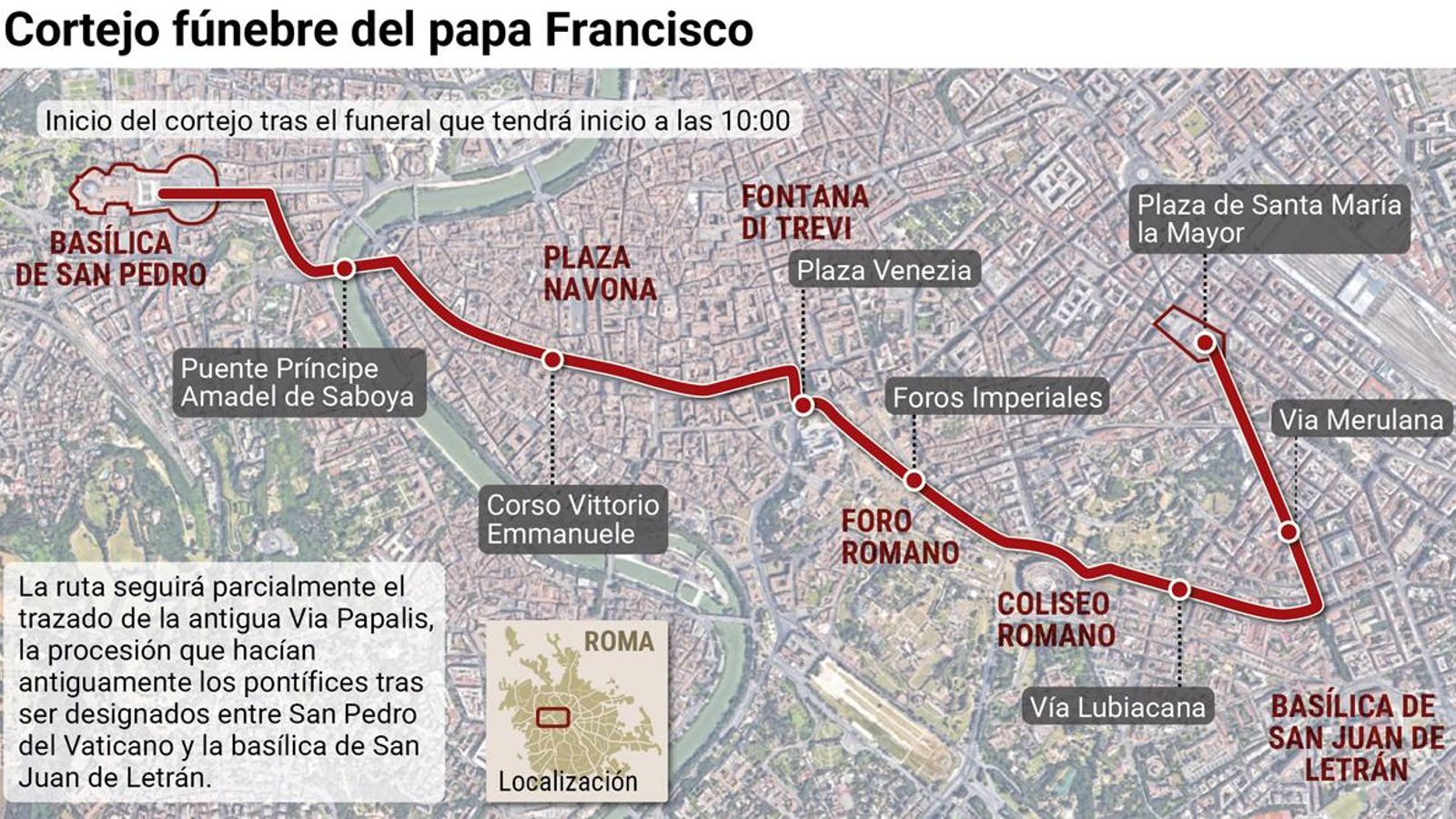 El cortejo fúnebre del papa Francisco