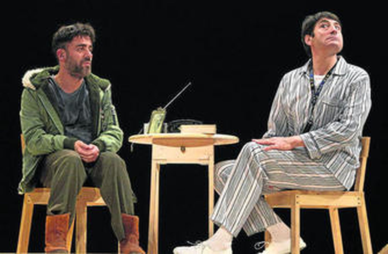 Javier Gutiérrez y Carmelo Gómez, en un ensayo.