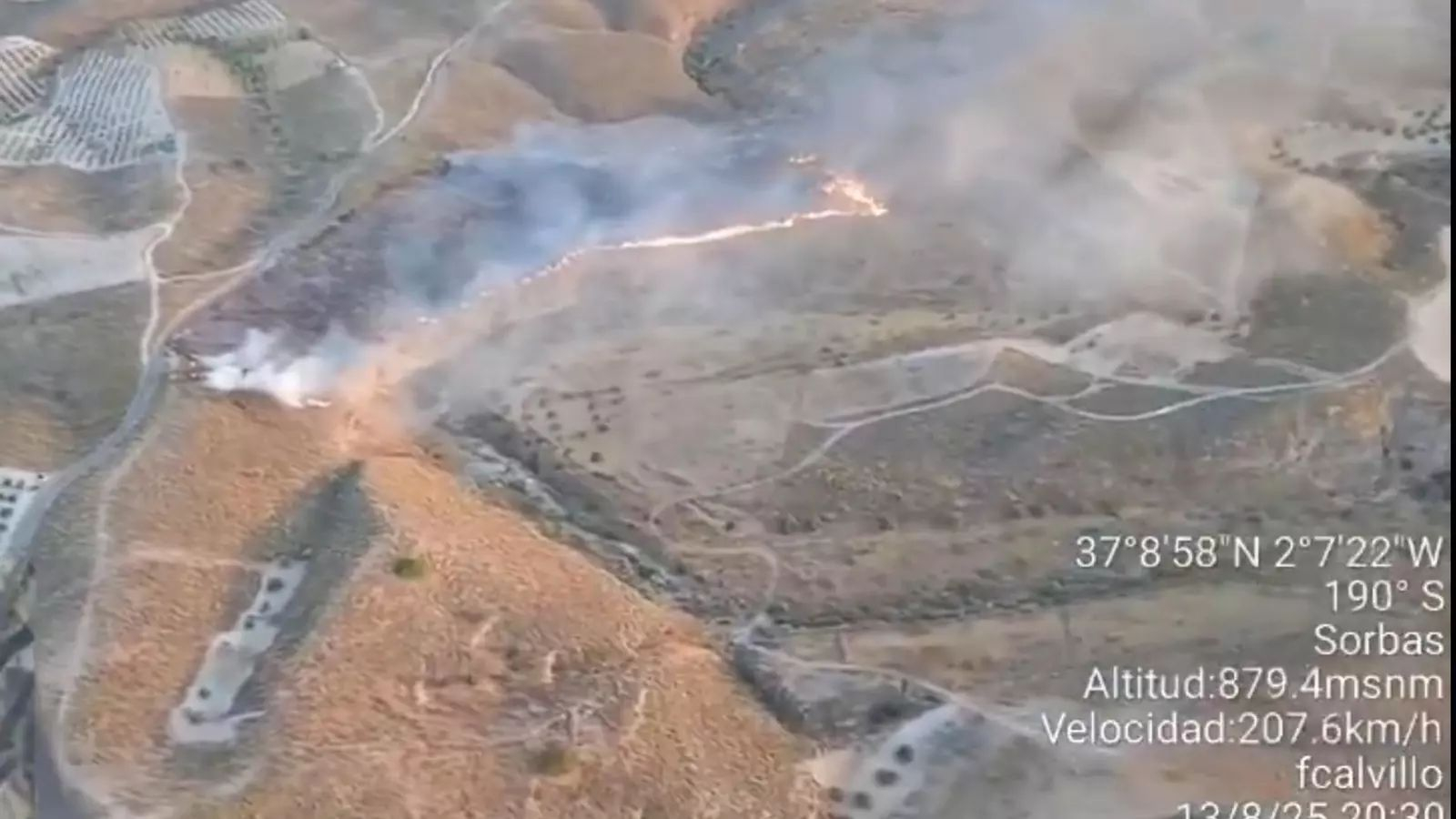 Imagen aérea del incendio.