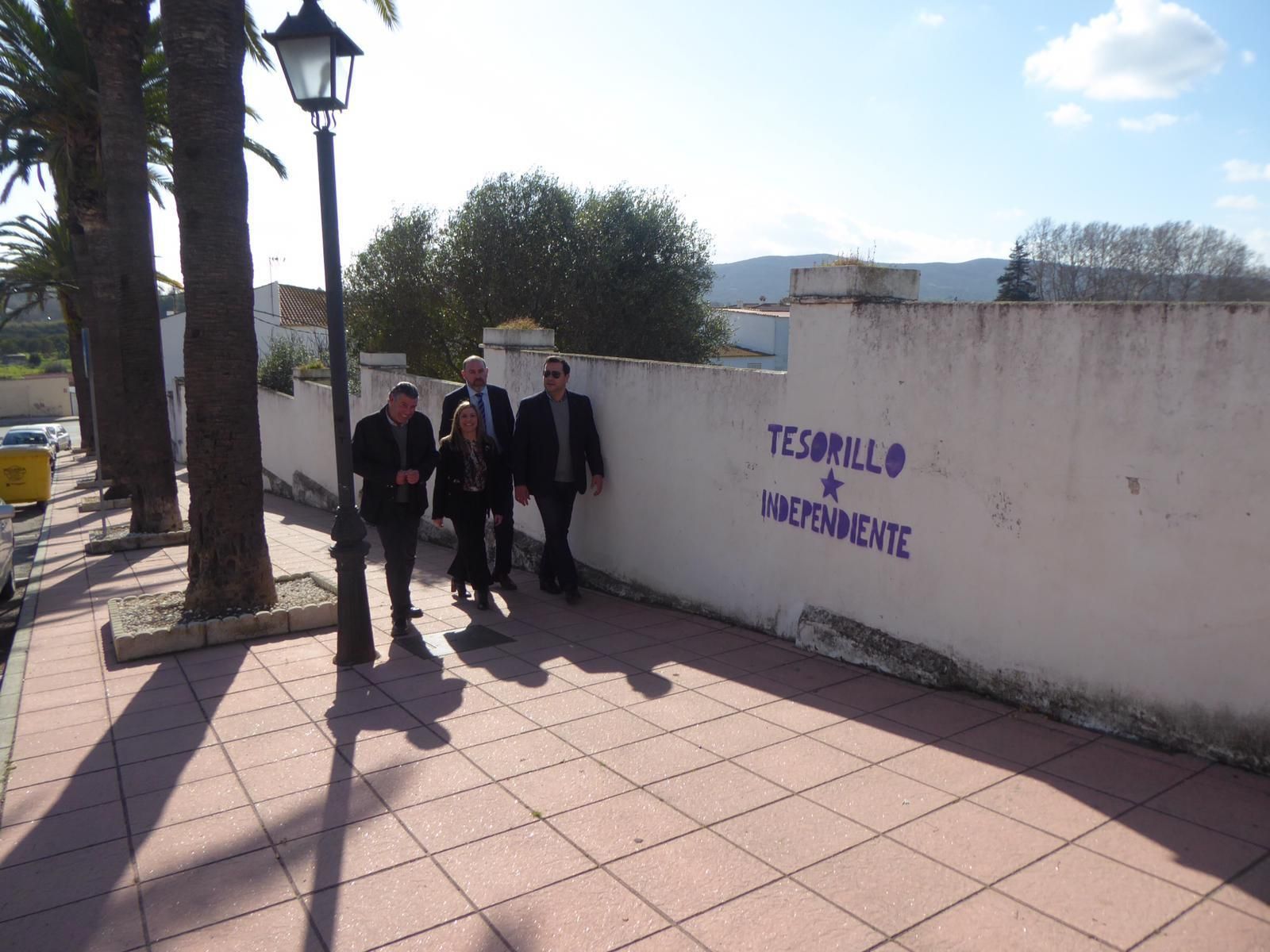 Jesús Fernández,Irene García,Jesús Solís y Salvador Puerto, ayer en San Martín de Tesorillo