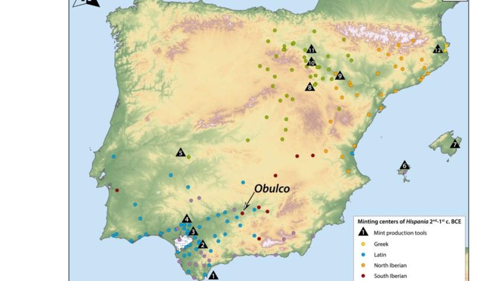 Mapa de poblaciones íberas.